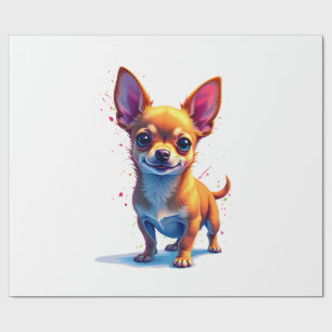 Chihuahua  Abstract Painting  Colour  Cute Dog Cop Wrapping Paper