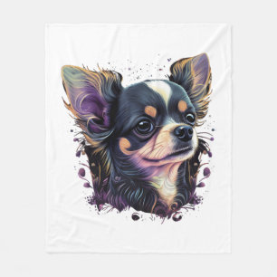 Chihuahua Abstract Painting Colour Cute Dog Fleece Blanket