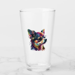 Chihuahua  Abstract Painting  Colour  Cute Dog     Glass