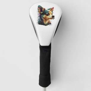 Chihuahua Abstract Painting Colour Cute Dog Golf Head Cover