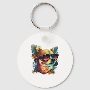 Chihuahua  Abstract Painting  Colour  Cute Dog     Key Ring