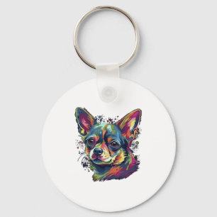 Chihuahua  Abstract Painting  Colour  Cute Dog     Key Ring