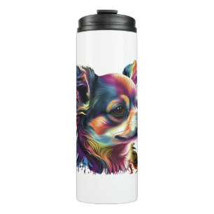 Chihuahua Abstract Painting Colour Cute Dog Thermal Tumbler