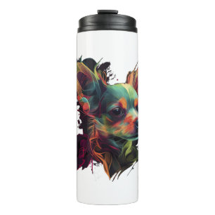 Chihuahua Abstract Painting Colour Cute Dog Thermal Tumbler