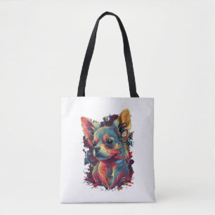 Chihuahua Abstract Painting Colour Cute Dog Tote Bag