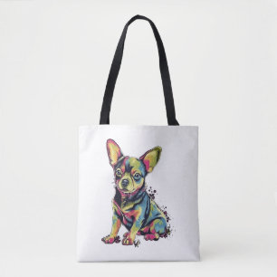 Chihuahua  Abstract Painting  Colour  Cute Dog     Tote Bag