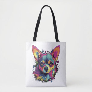 Chihuahua  Abstract Painting  Colour  Cute Dog     Tote Bag