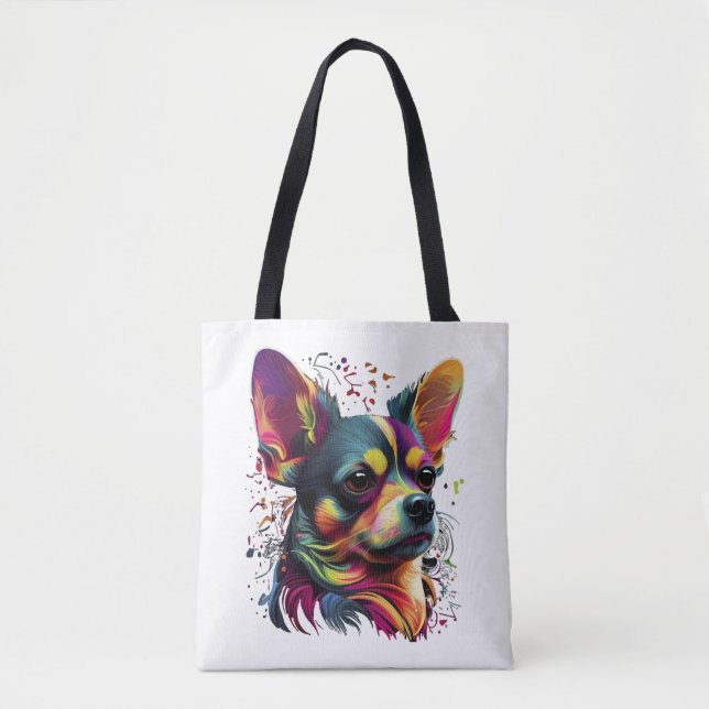 Chihuahua  Abstract Painting  Colour  Cute Dog     Tote Bag (Front)