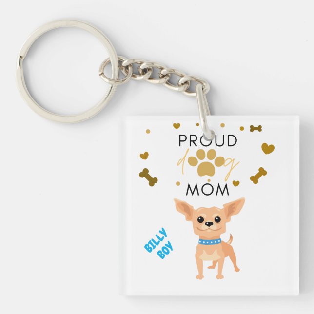 "CHIHUAHUA" acrylic double sided keychain. Key Ring (Front)