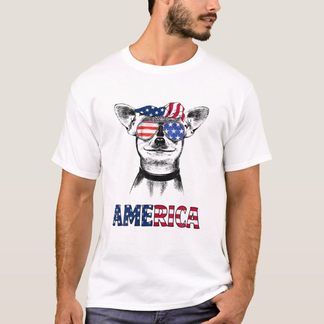 Chihuahua America American Flag Chihuahua Owner 4T T-Shirt (Front)