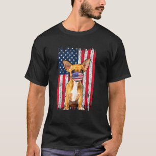 Chihuahua American Flag Dog Wears Face Mask 4th Of T-Shirt