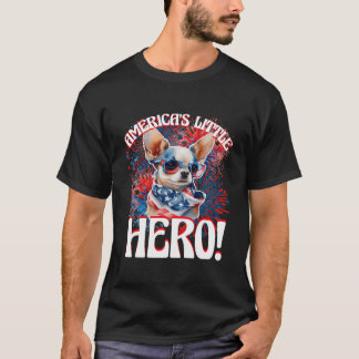 Chihuahua America'S Little Hero Proud Chihuahua Pa T-Shirt