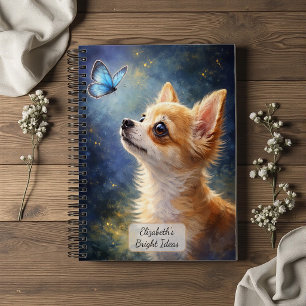 Chihuahua and Blue Butterfly Notebook