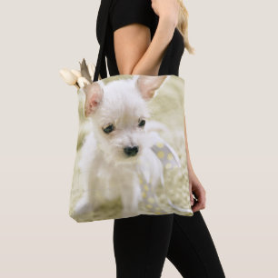 Chihuahua And Maltese Puppy Tote Bag
