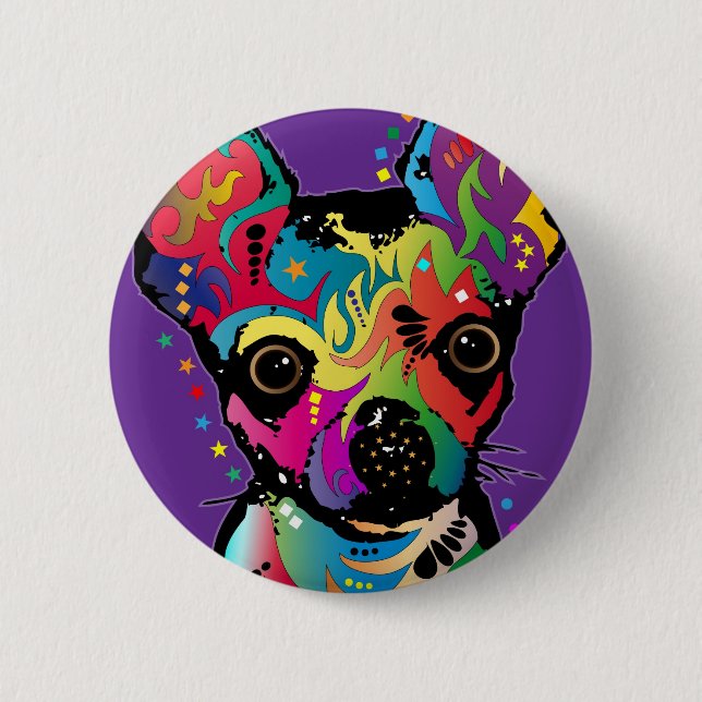 Chihuahua Art 6 Cm Round Badge (Front)
