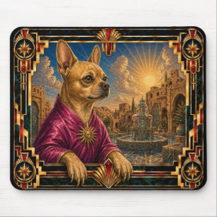 Chihuahua, Art Deco Dog Mouse Pad