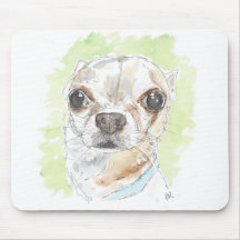 Chihuahua art mouse mat.