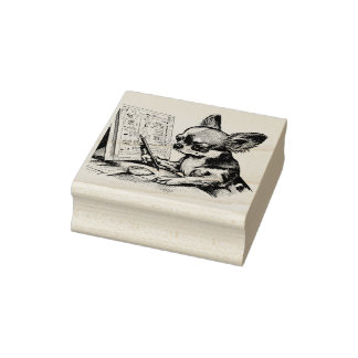 Chihuahua Artist No. 3 Rubber Stamp