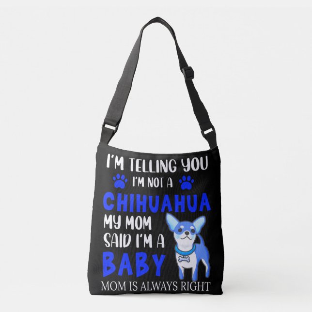 "CHIHUAHUA BABY" MOM TOTE. CROSSBODY BAG (Front)