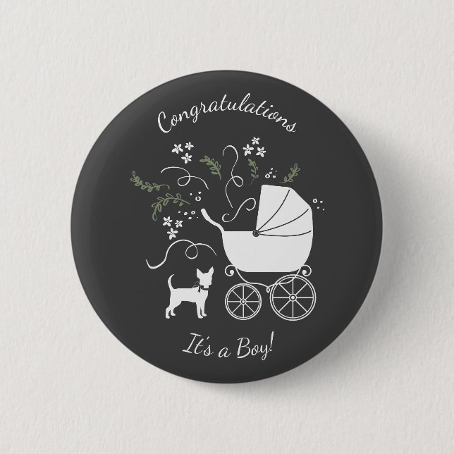 Chihuahua Baby Shower 6 Cm Round Badge (Front)