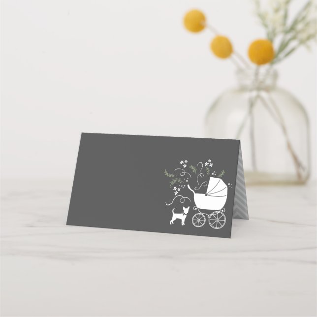 Chihuahua Baby Shower Place Card (Front)