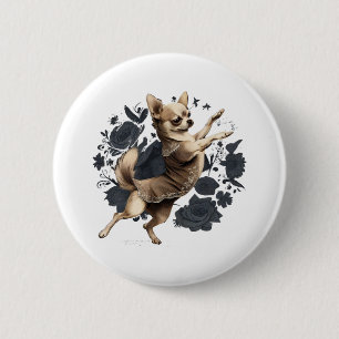 Chihuahua Ballerina Ballet Dance Dancing 6 Cm Round Badge