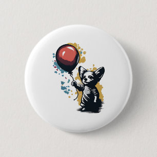Chihuahua Balloon Cute Dog Chiwawa Funny 6 Cm Round Badge