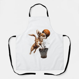 Chihuahua Basketball Player Sport Dunk Apron
