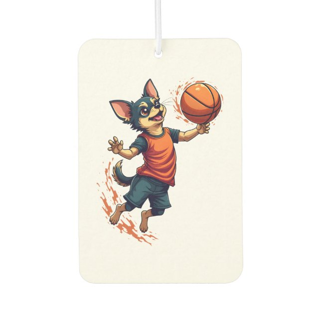 Chihuahua  Basketball  Player  Sport  Dunk  Car Air Freshener (Front)