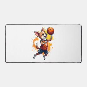 Chihuahua Basketball Player Sport Dunk Copy Desk Mat