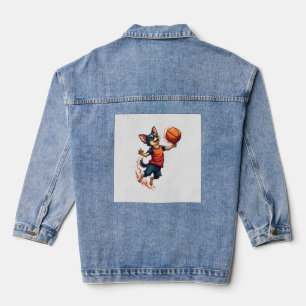 Chihuahua Basketball Player Sport Dunk Denim Jacket
