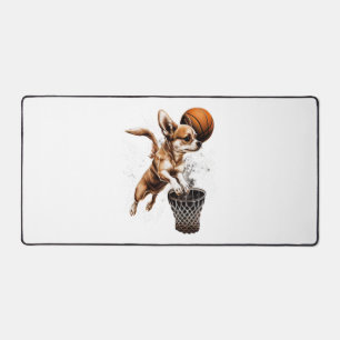Chihuahua Basketball Player Sport Dunk Desk Mat