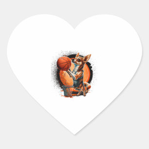 Chihuahua  Basketball  Player  Sport  Dunk   Heart Sticker