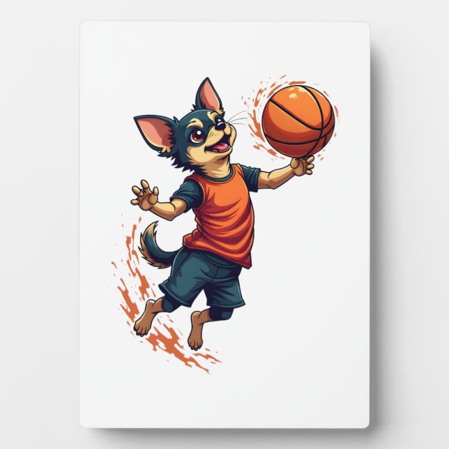 Chihuahua  Basketball  Player  Sport  Dunk  Plaque (Front)