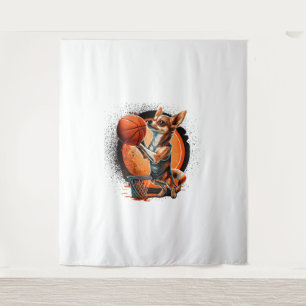 Chihuahua Basketball Player Sport Dunk Tapestry
