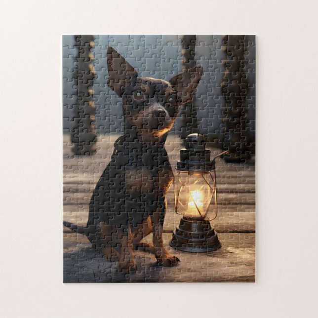 Chihuahua Beside Lanturn  Jigsaw Puzzle (Vertical)