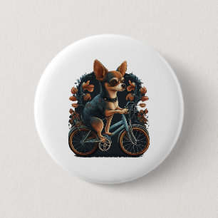 Chihuahua  Bike  Bicycle  Dog  Cycling  6 Cm Round Badge