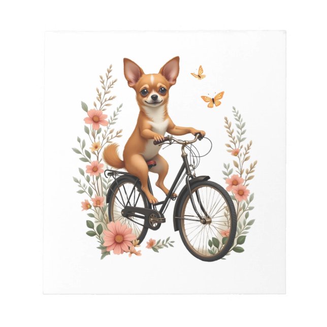 Chihuahua  Bike  Bicycle  Dog  Cycling  Notepad (Front)