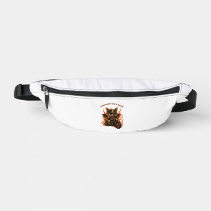 Chihuahua Biker Dog on Motorcycle with Flames Bum Bags