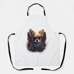 Chihuahua Biker Motorcyle Riding Dog Dad Apron