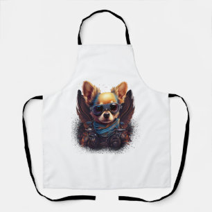 Chihuahua Biker Motorcyle Riding Dog Dad Apron