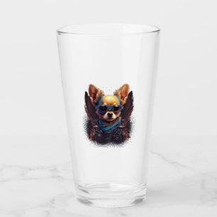 Chihuahua  Biker  Motorcyle  Riding  Dog  Dad    Glass