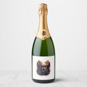 Chihuahua Biker Motorcyle Riding Dog Dad Sparkling Wine Label