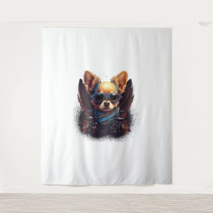 Chihuahua Biker Motorcyle Riding Dog Dad Tapestry