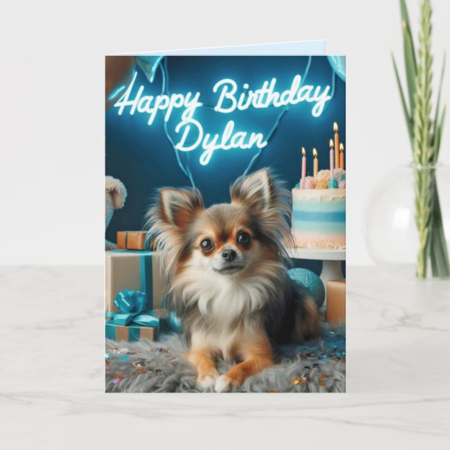 Chihuahua Birthday Card Happy Birthday Dylan (Front)