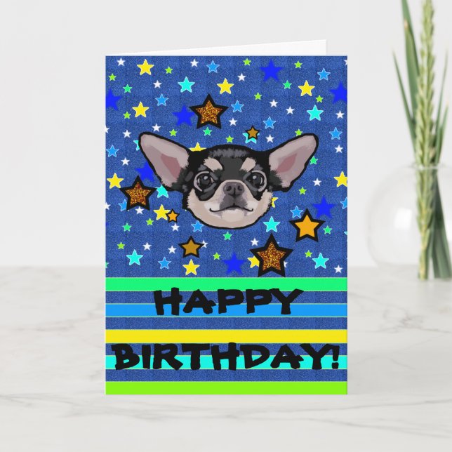 Chihuahua Birthday Card Personalised (Front)