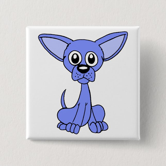 Chihuahua Blue 15 Cm Square Badge (Front)