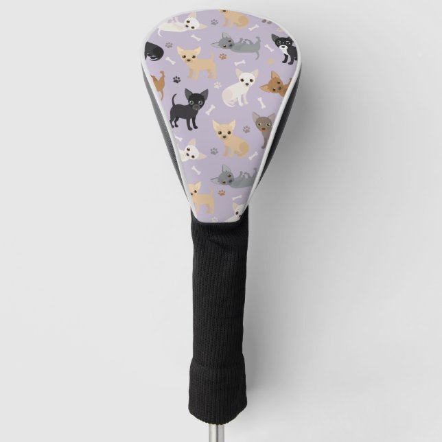 Chihuahua Bones and Paws Golf Head Cover (Front)