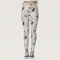 Chihuahua Bones and Paws Grey Leggings