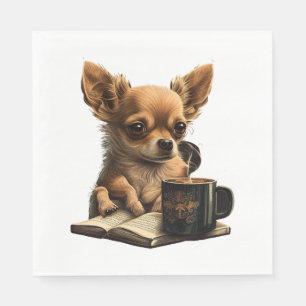 Chihuahua  Book  Coffee  Tea  Reading  Napkin